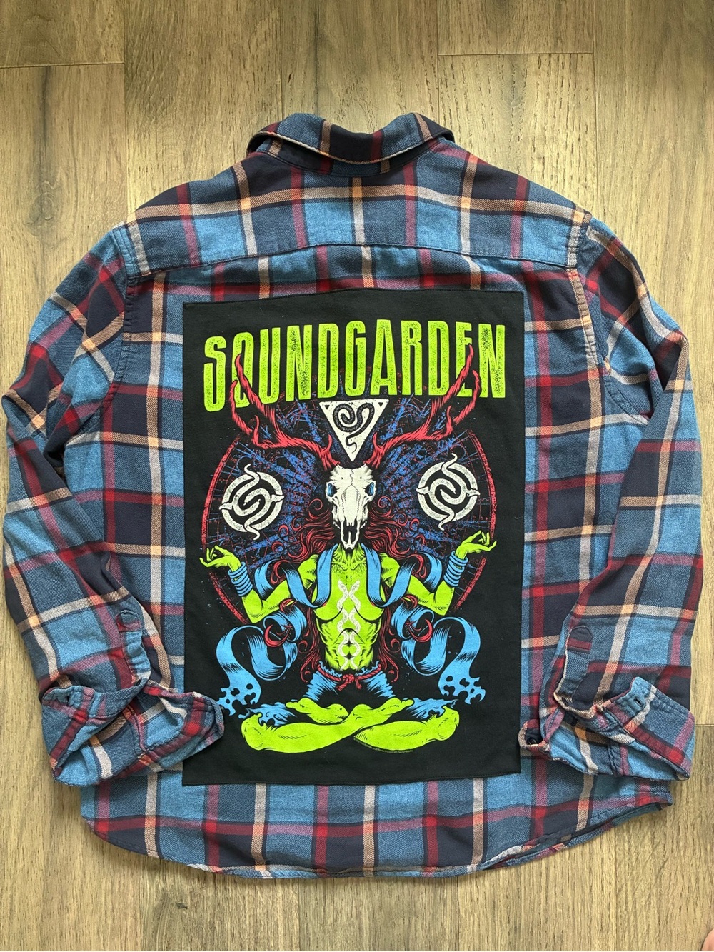 Soundgarden Vintage Tee Upcycled 100% cotton Flannel Shirt